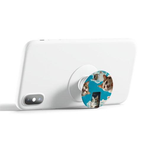 Полупрозрачный дизайнерский держатель попсокет  котики