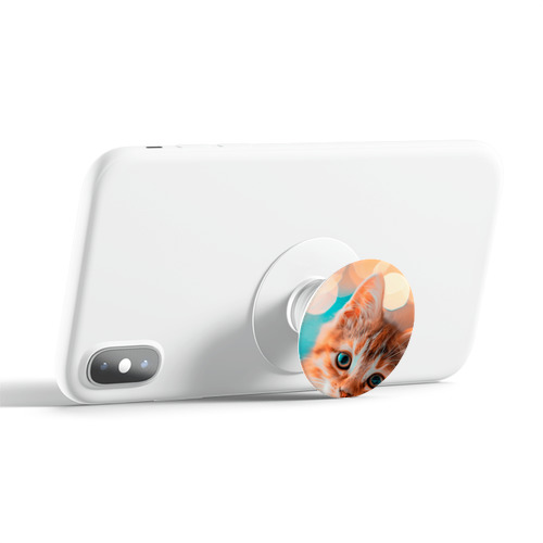 Полупрозрачный дизайнерский держатель попсокет  котик