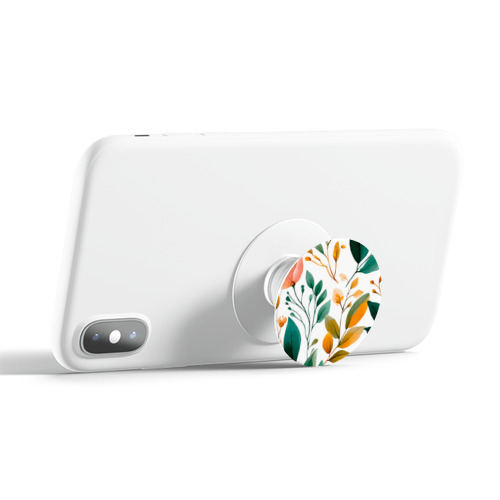 Полупрозрачный дизайнерский держатель попсокет  Цветы паттерн