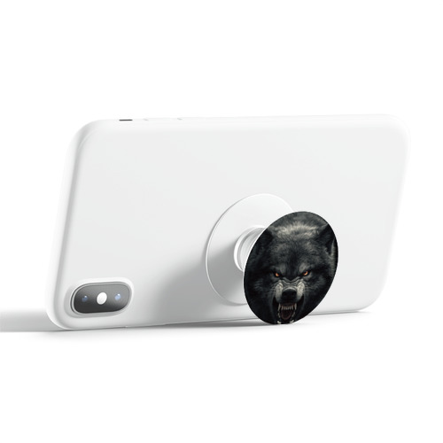 Полупрозрачный дизайнерский держатель попсокет  Волк