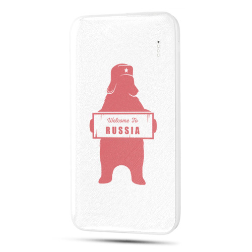 Полупрозрачный дизайнерский внешний аккумулятор 10000mAh  Российский флаг