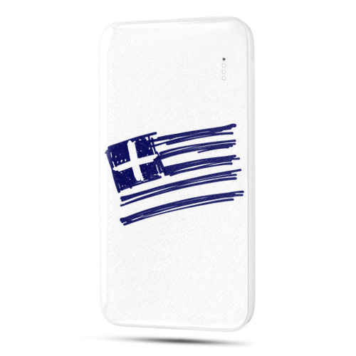 Полупрозрачный дизайнерский внешний аккумулятор 10000mAh  флаг греции