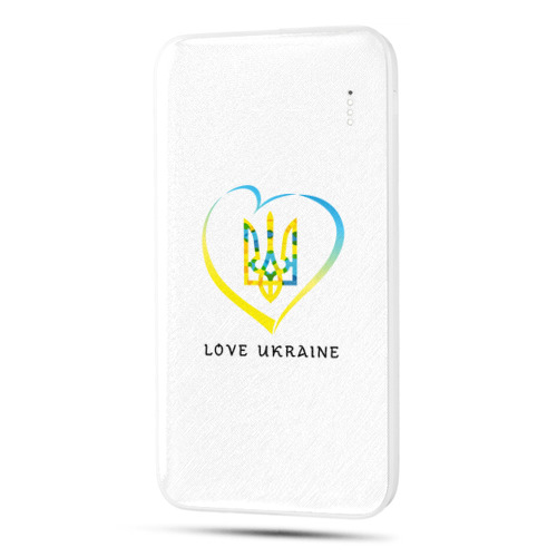 Полупрозрачный дизайнерский внешний аккумулятор 10000mAh  Флаг Украины