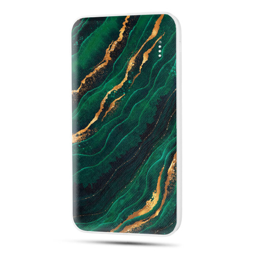 Дизайнерский внешний аккумулятор 10000mAh  Мрамор зеленое золото