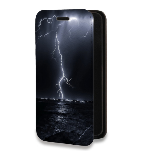 Дизайнерский горизонтальный чехол-книжка для Iphone 14 Pro Молния