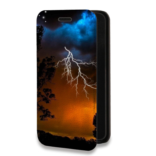 Дизайнерский горизонтальный чехол-книжка для Realme 7 Pro Молния