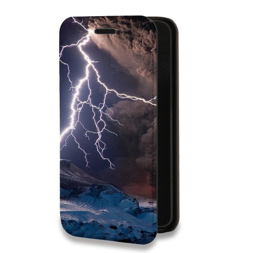 Дизайнерский горизонтальный чехол-книжка для Iphone 12 Pro Молния