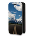 Дизайнерский горизонтальный чехол-книжка для Iphone 14 Pro Горы