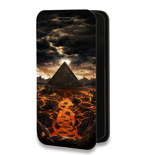 Дизайнерский горизонтальный чехол-книжка для Iphone 13 Pro Вулканы