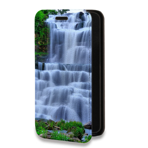 Дизайнерский горизонтальный чехол-книжка для Huawei P40 Lite E Водопады