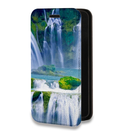 Дизайнерский горизонтальный чехол-книжка для Samsung Galaxy S10 Водопады