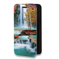 Дизайнерский горизонтальный чехол-книжка для Iphone 7 Plus / 8 Plus Водопады