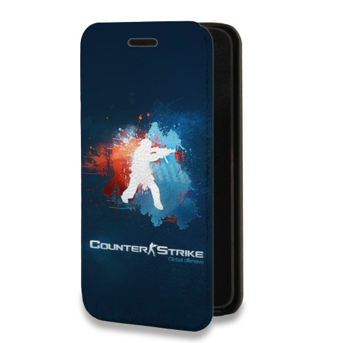 Дизайнерский горизонтальный чехол-книжка для Samsung Galaxy A32 Counter-strike