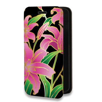 Дизайнерский горизонтальный чехол-книжка для Huawei P20 Люксовые цветы (на заказ)