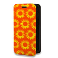 Дизайнерский горизонтальный чехол-книжка для Iphone 7 Plus / 8 Plus Монохромные цветы