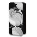 Дизайнерский горизонтальный чехол-книжка для Iphone 13 Mini Монохромные цветы