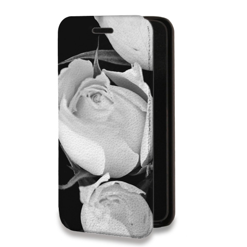 Дизайнерский горизонтальный чехол-книжка для Iphone 11 Pro Монохромные цветы