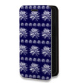 Дизайнерский горизонтальный чехол-книжка для Samsung Galaxy S22 Ultra Монохромные цветы