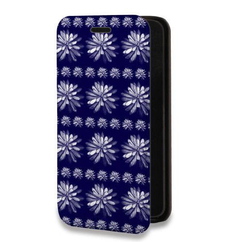 Дизайнерский горизонтальный чехол-книжка для Iphone 7 Plus / 8 Plus Монохромные цветы
