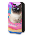 Дизайнерский горизонтальный чехол-книжка для Xiaomi Mi 11 Космик кошки