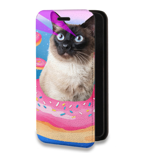 Дизайнерский горизонтальный чехол-книжка для Samsung Galaxy A32 Космик кошки