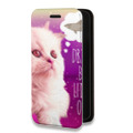 Дизайнерский горизонтальный чехол-книжка для Iphone 7 Plus / 8 Plus Космик кошки