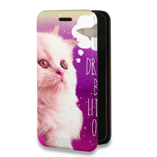 Дизайнерский горизонтальный чехол-книжка для Iphone 7 Plus / 8 Plus Космик кошки