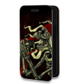 Дизайнерский горизонтальный чехол-книжка для Iphone 11 Pro Max Рок черепа