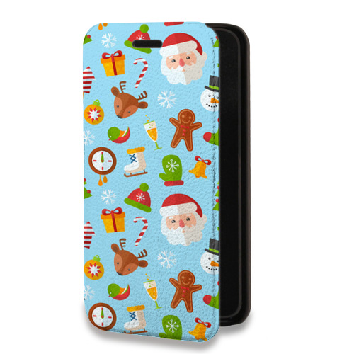 Дизайнерский горизонтальный чехол-книжка для Xiaomi Mi 11 Lite Новогодние паттерны