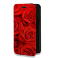 Дизайнерский горизонтальный чехол-книжка для Iphone 7 Plus / 8 Plus Розы