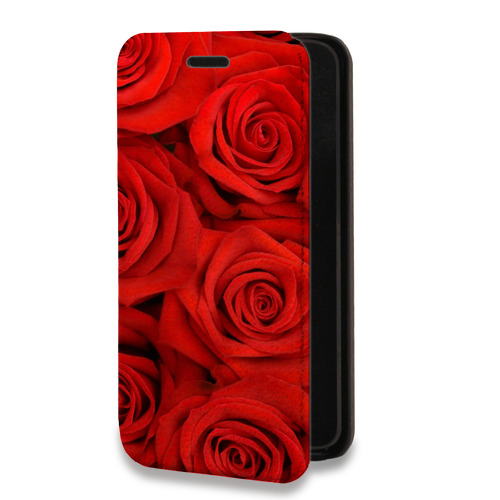 Дизайнерский горизонтальный чехол-книжка для Xiaomi RedMi Note 10 Pro Розы