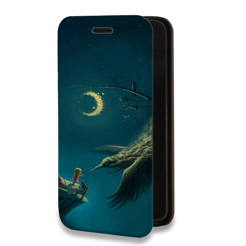 Дизайнерский горизонтальный чехол-книжка для Iphone 14 Pro Ворон