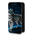 Дизайнерский горизонтальный чехол-книжка для Iphone 14 Pro Волки