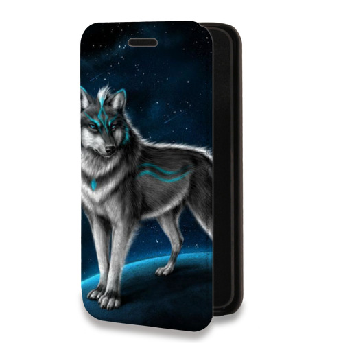 Дизайнерский горизонтальный чехол-книжка для Iphone 14 Волки
