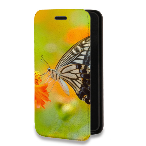 Дизайнерский горизонтальный чехол-книжка для Iphone 13 Mini Бабочки