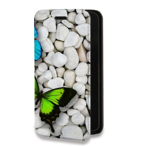 Дизайнерский горизонтальный чехол-книжка для Iphone 7 Бабочки