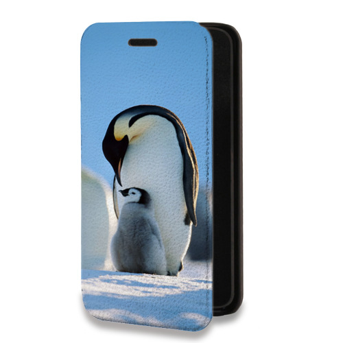Дизайнерский горизонтальный чехол-книжка для Huawei Nova 9 SE Пингвины