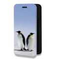 Дизайнерский горизонтальный чехол-книжка для Huawei P40 Lite E Пингвины