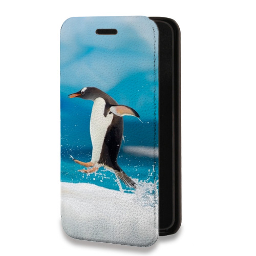Дизайнерский горизонтальный чехол-книжка для Huawei Y5p Пингвины