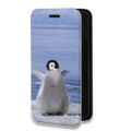 Дизайнерский горизонтальный чехол-книжка для Iphone 11 Pro Пингвины