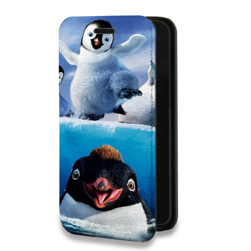 Дизайнерский горизонтальный чехол-книжка для Realme C11 (2021) Пингвины
