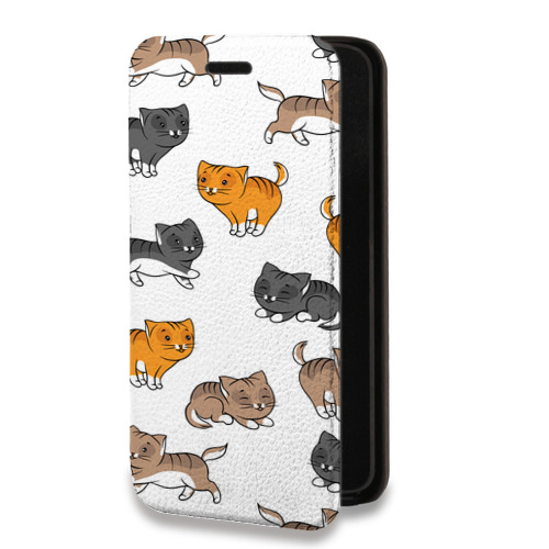 Дизайнерский горизонтальный чехол-книжка для Iphone 14 Прозрачные котята