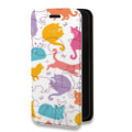 Дизайнерский горизонтальный чехол-книжка для Nokia G50 Прозрачные кошки