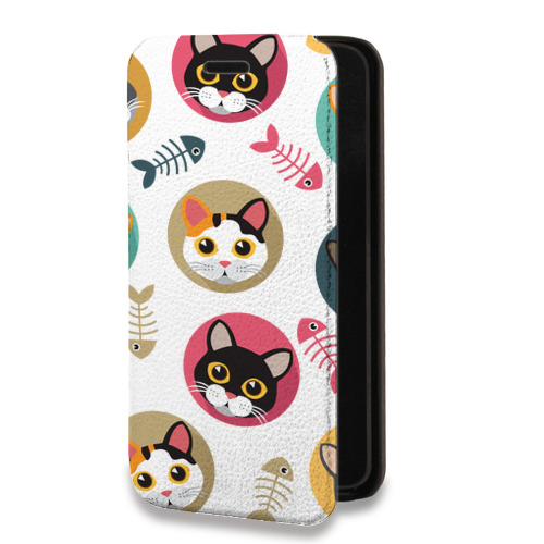 Дизайнерский горизонтальный чехол-книжка для Samsung Galaxy A52 Прозрачные кошки