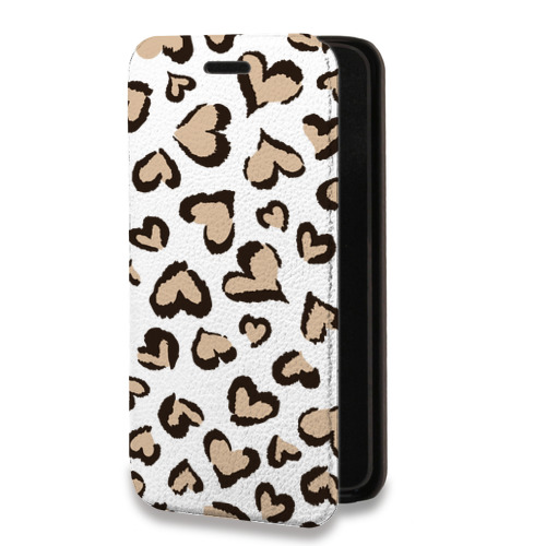 Дизайнерский горизонтальный чехол-книжка для Iphone 13 Mini Прозрачные леопарды