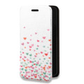 Дизайнерский горизонтальный чехол-книжка для Meizu M5 Прозрачные сердечки
