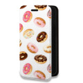 Дизайнерский горизонтальный чехол-книжка для Realme C35 Прозрачные пончики