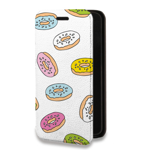 Дизайнерский горизонтальный чехол-книжка для Realme C11 Прозрачные пончики