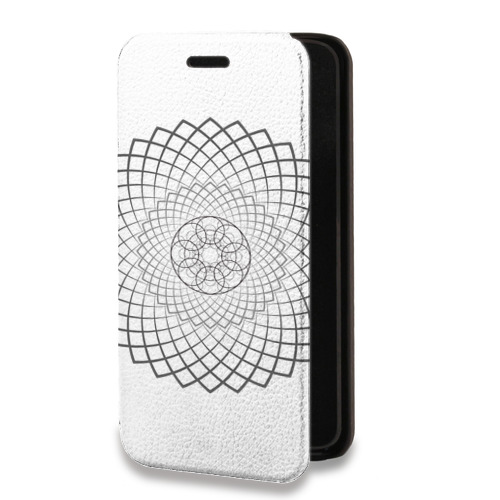 Дизайнерский горизонтальный чехол-книжка для Iphone 12 Pro прозрачные мандалы