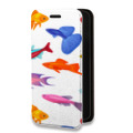 Дизайнерский горизонтальный чехол-книжка для Iphone 12 Pro Прозрачные рыбы